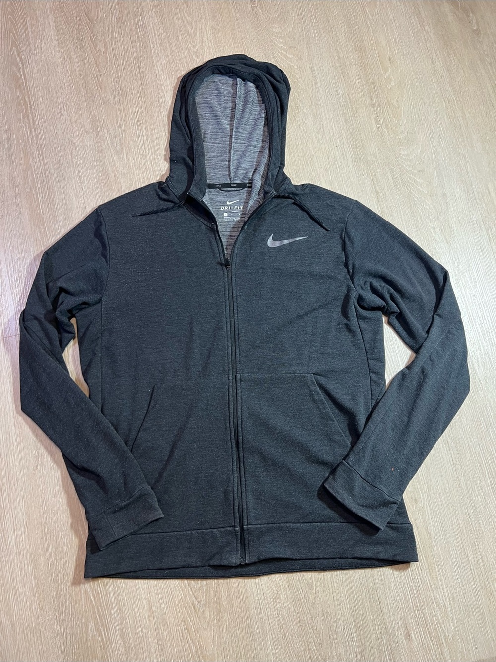 Nike Men’s Size Large Charcoal Full-Zip Dri-FIT Hoodie